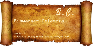 Biswanger Celeszta névjegykártya